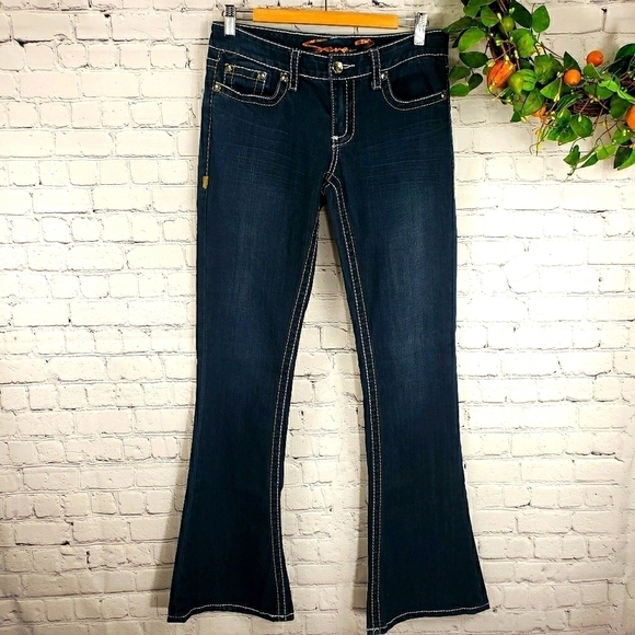 SEVEN7 Tulip Bootcut Dark Stretch Jeans Size 29 - Picture 1 of 9